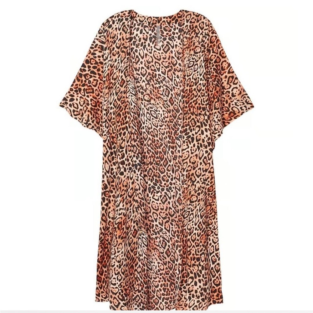 Victoria’s Secret leopard print long duster kimono swimsuit cover up size M/L - Picture 2 of 10